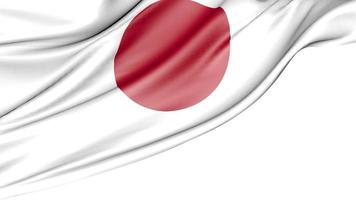 Japan flagga isolerad på vit bakgrund, 3d illustration foto