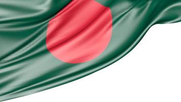 bangladesh flagga isolerad på vit bakgrund, 3d illustration foto