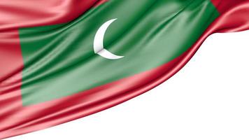 maldivernas flagga isolerad på vit bakgrund, 3d illustration foto