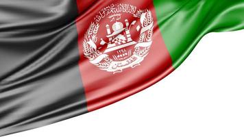Afghanistans flagga isolerad på vit bakgrund, 3d-illustration foto