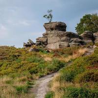 naturskön utsikt över brimham rocks i yorkshire dales nationalpark foto