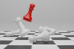schackbrädspel, affärskonkurrenskoncept, kopieringsutrymme 3d-rendering foto