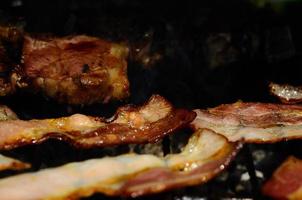 bacon grill detaljvy foto