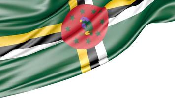 dominica flagga isolerad på vit bakgrund, 3d illustration foto