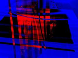 abstrakt bakgrund i rött och blått, med en spektakulär rytm och insatser. foto