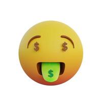 3d illustration emoticon uttryck pengar mun ansikte foto