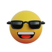 3d illustration skrattande ansikte emoticon bär solglasögon foto