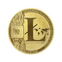 guld litecoin isolerad på vit bakgrund. foto