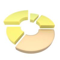 cirkel diagram diagram ikon. enkel 3d render illustration. foto