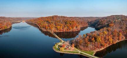 panorama över cheat lake park nära morgantown wv foto