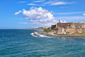 Castillo san felipe del morro fästning i san juan, puerto rico foto