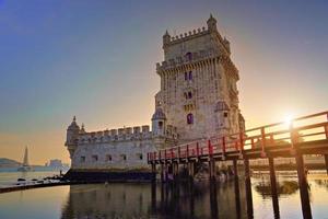 Lissabon, Portugal, Belem tornet vid floden Tagus foto