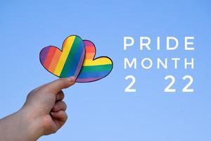 hbt-gratulationskort, hbt-firande i pride-månaden runt om i världen-konceptet. foto