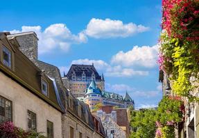 kanada, gamla quebec city turistattraktioner, petit champlain lägre stad och shoppingdistrikt foto