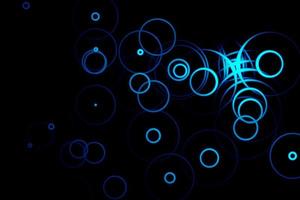 abstrakt blå ljudvågor oscillerande med cirkelring på svart bakgrund foto