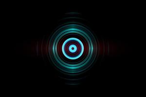 abstrakt grön ring med ljudvågor oscillerande bakgrund foto