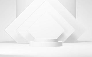 podium abstrakt bakgrund. geometrisk shape.white färger scen. minimal 3d-rendering. scen med geometrisk bakgrund. 3d rendering foto