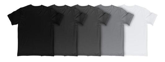 svart och vit t-shirt samling isolerad på vit bakgrund. foto