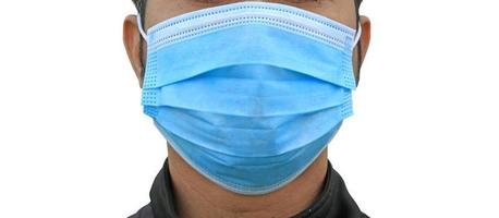asiatiska människor bär masker för att skydda coronaviruset från en vit foto