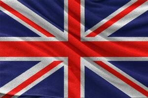 tyg vågig konsistens nationella flaggan i Förenade kungariket. foto