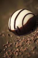 lyxig belgisk vit & mörk chokladtryffel foto