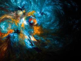 abstrakt fraktal konst bakgrund, tyder på astronomi och nebulosa. datorgenererad fraktal illustration konst tapet foto