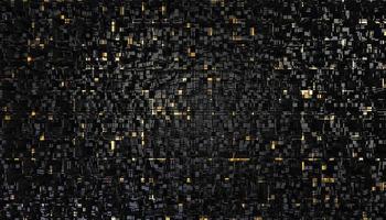 futuristiska guld och svarta rutor extruderad abstrakt bakgrund, 3D-rendering foto