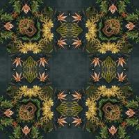 mörkgrön abstrakt rektangulär bakgrund. gran kalejdoskop mönster. gratis bakgrund. foto
