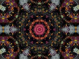 färgglada blommiga reflektion kalejdoskop mönster. abstrakt bakgrund. gratis foto. foto