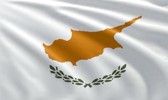 närbild viftande Cyperns flagga foto