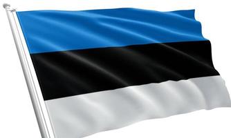 närbild viftar Estlands flagga foto