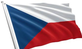 närbild viftar Tjeckiens flagga foto