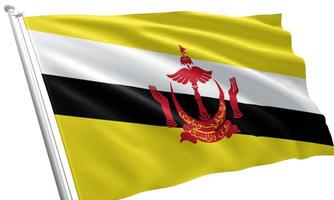 närbild viftande flagga Brunei foto
