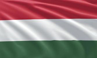 närbild viftar Ungerns flagga foto
