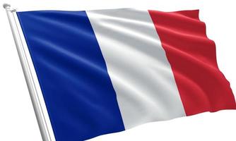 närbild viftar Frankrikes flagga foto
