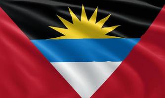 närbild viftande flagga av antigua och barbuda foto