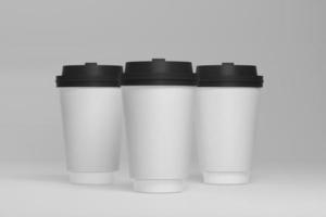 realistiska papper kaffekopp isolerade foto