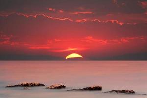 röd solnedgång foto
