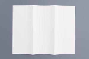 blank tri-fold broschyr isolerad på grå
