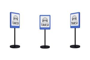 3D gör illustration trafikskyltar av taxistation foto