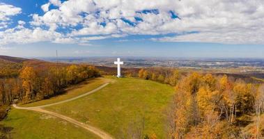 Kristi stora kors i jumonville nära uniontown, pennsylvania foto