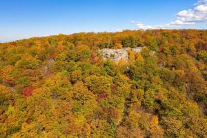 Coopers Rock State Park har utsikt över Cheat River i West Virginia med höstfärger foto