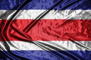 costa rica tyg flagga satin flagga viftande tyg textur av flaggan foto