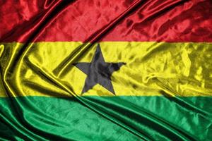 ghana tyg flagga satin flagga viftande tyg textur av flaggan foto