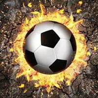 fotboll i brand lågor foto