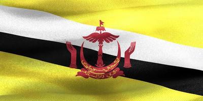 brunei flagga - realistiskt viftande tygflagga foto