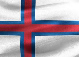 Färöarnas flagga - realistiskt viftande tygflagga foto