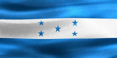 3D-illustration av en honduras flagga - realistiska viftande tygflagga foto