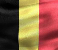 Belgiens flagga - realistiskt viftande tygflagga foto