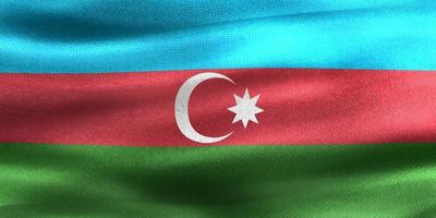 azerbajdzjans flagga - realistiskt viftande tygflagga foto